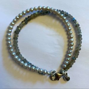 Sterling silver pearl and labradorite bracelet